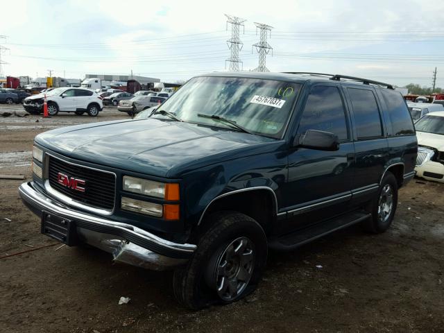 1GKEK13R7VJ717422 - 1997 GMC YUKON GREEN photo 2