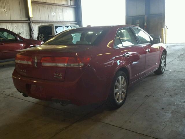 3LNDL2L30CR811310 - 2012 LINCOLN MKZ HYBRID RED photo 4