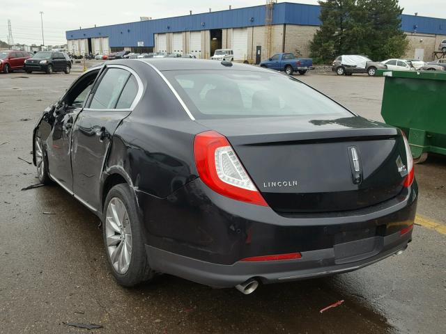 1LNHL9DK2EG609742 - 2014 LINCOLN MKS BLACK photo 3