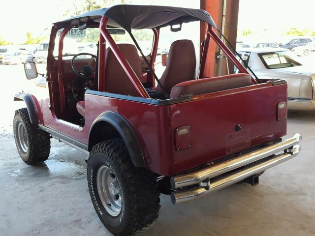 1JCCF87E9GT016720 - 1986 JEEP JEEP CJ7 BURGUNDY photo 3