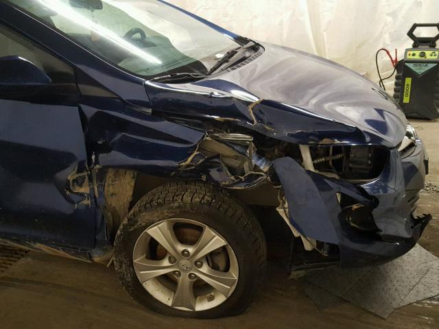 KMHDH6AE4DU006000 - 2013 HYUNDAI ELANTRA CO BLUE photo 9