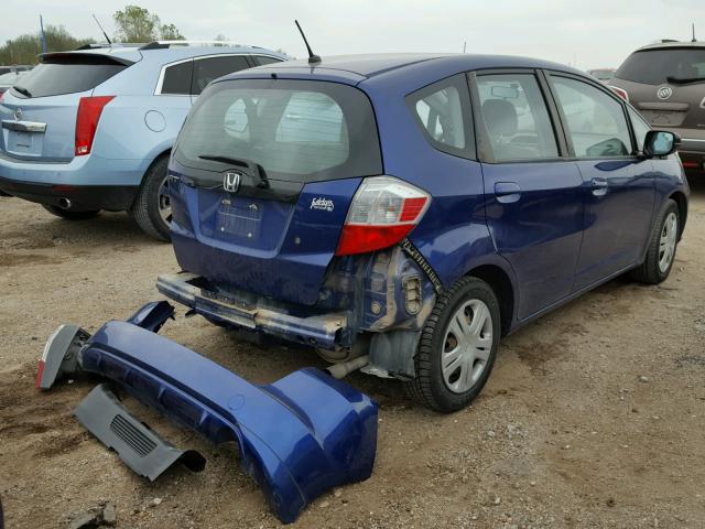 JHMGE882X9S051896 - 2009 HONDA FIT BLUE photo 4