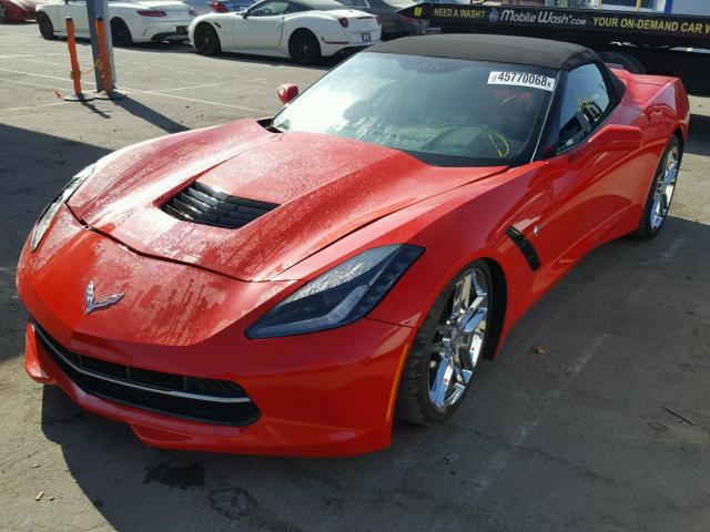 1G1YF3D74J5105079 - 2018 CHEVROLET CORVETTE S RED photo 2