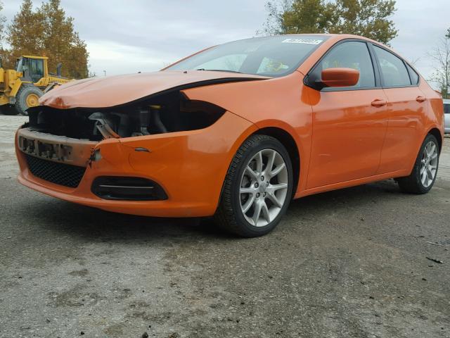 1C3CDFBA4DD213921 - 2013 DODGE DART SXT ORANGE photo 2