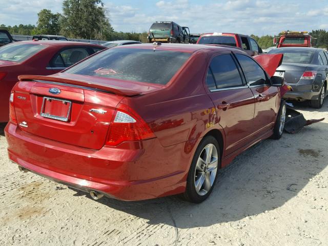 3FAHP0KC8AR138821 - 2010 FORD FUSION SPO RED photo 4