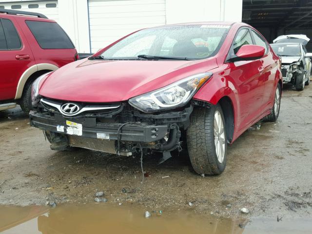 KMHDH4AE6EU158110 - 2014 HYUNDAI ELANTRA SE RED photo 2