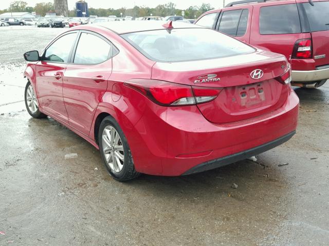 KMHDH4AE6EU158110 - 2014 HYUNDAI ELANTRA SE RED photo 3