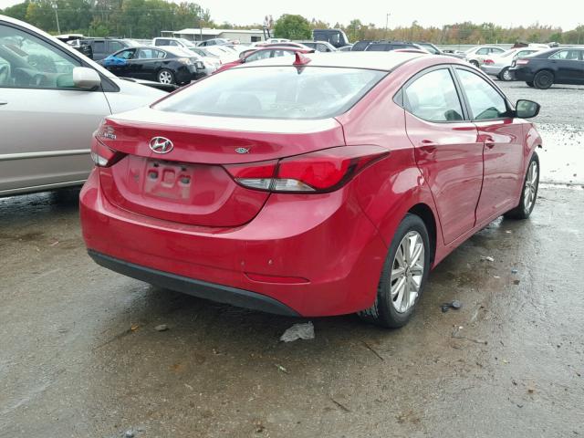 KMHDH4AE6EU158110 - 2014 HYUNDAI ELANTRA SE RED photo 4