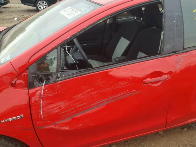 JTDKDTB35F1100894 - 2015 TOYOTA PRIUS C RED photo 10