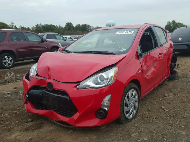 JTDKDTB35F1100894 - 2015 TOYOTA PRIUS C RED photo 2