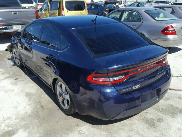 1C3CDFBB4FD405111 - 2015 DODGE DART BLUE photo 3