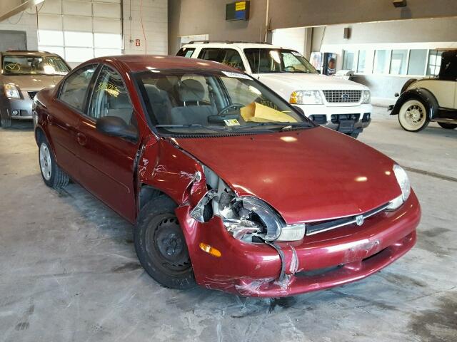 1B3ES46C4YD503805 - 2000 DODGE NEON BASE MAROON photo 1