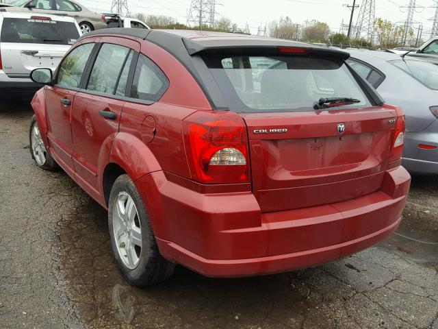 1B3HB48B37D104111 - 2007 DODGE CALIBER SX RED photo 3