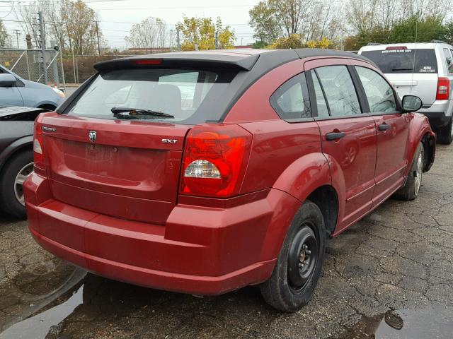 1B3HB48B37D104111 - 2007 DODGE CALIBER SX RED photo 4