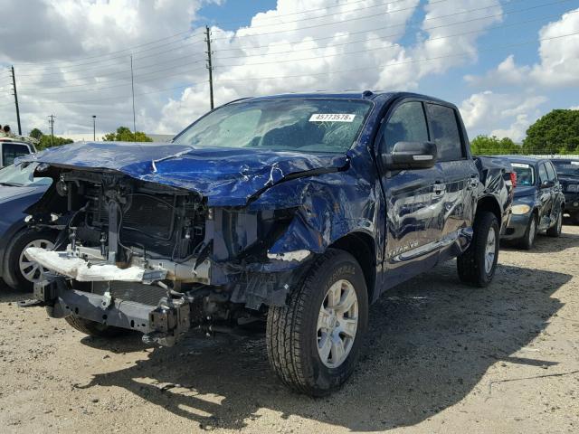 1N6AA1EJ0JN501853 - 2018 NISSAN TITAN S BLUE photo 2