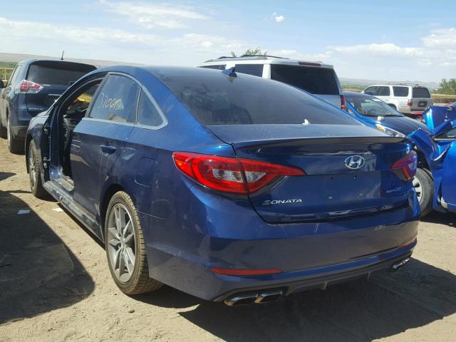 5NPE34AB8HH542966 - 2017 HYUNDAI SONATA SPO BLUE photo 3