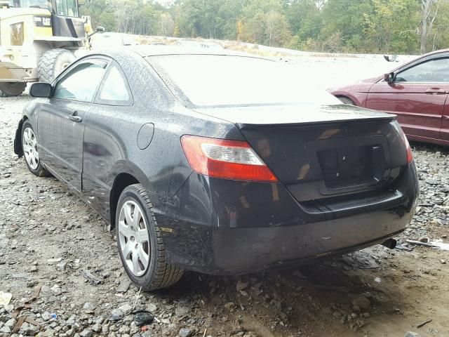 2HGFG12637H570255 - 2007 HONDA CIVIC LX BLACK photo 3