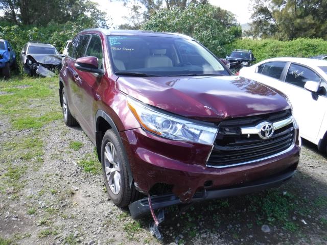 5TDJKRFH7FS156316 - 2015 TOYOTA HIGHLANDER MAROON photo 1