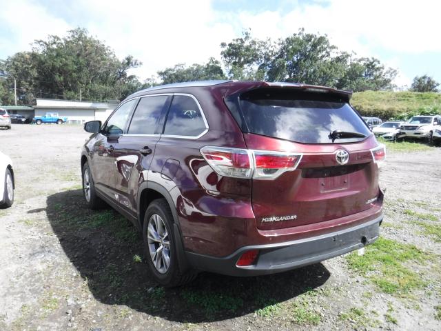 5TDJKRFH7FS156316 - 2015 TOYOTA HIGHLANDER MAROON photo 3