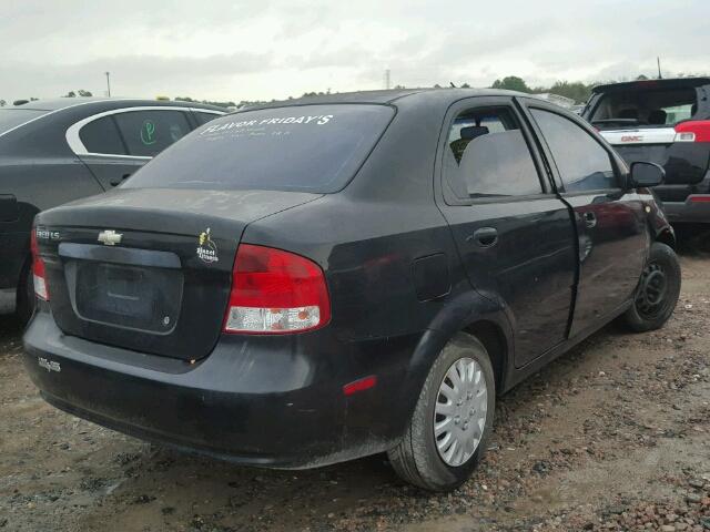 KL1TD52615B323783 - 2005 CHEVROLET AVEO BASE BLACK photo 4