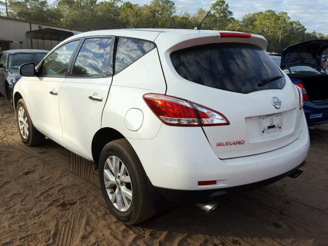 JN8AZ1MU3EW420731 - 2014 NISSAN MURANO S WHITE photo 3