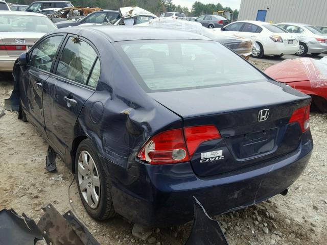 2HGFA16508H510230 - 2008 HONDA CIVIC LX BLUE photo 3