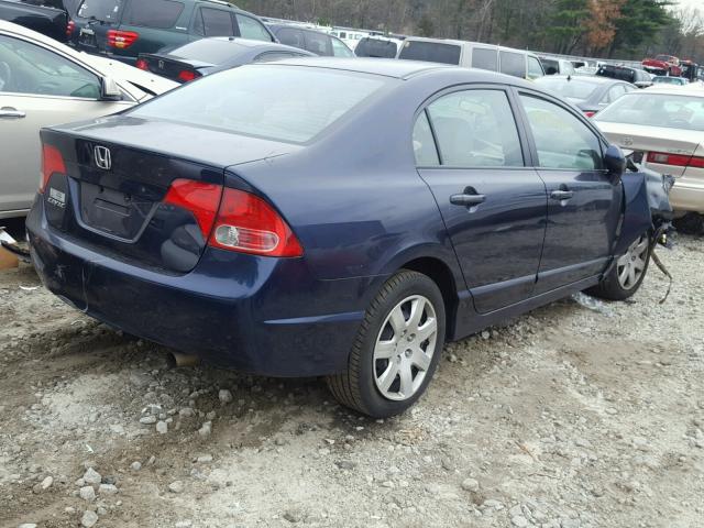 2HGFA16508H510230 - 2008 HONDA CIVIC LX BLUE photo 4