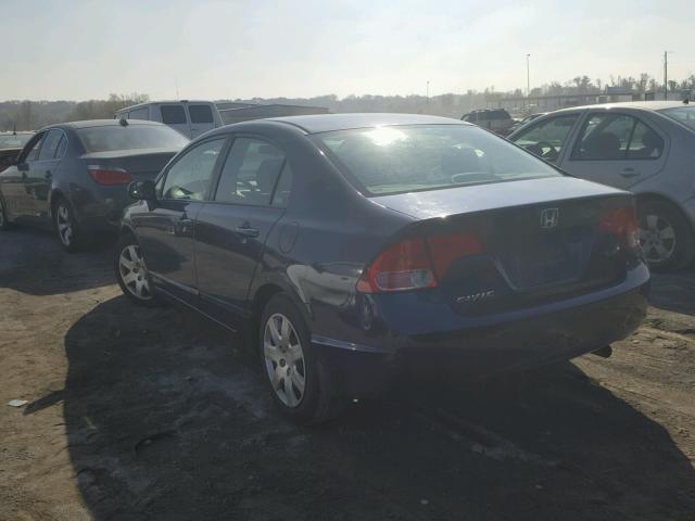 1HGFA16538L061953 - 2008 HONDA CIVIC LX BLUE photo 3
