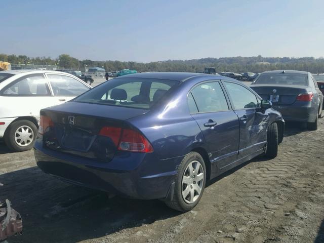 1HGFA16538L061953 - 2008 HONDA CIVIC LX BLUE photo 4