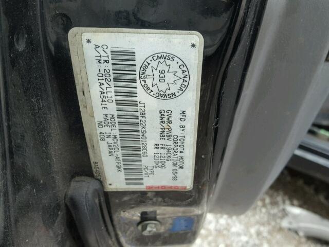 JT2BF22K5W0128060 - 1998 TOYOTA CAMRY CE BLACK photo 10