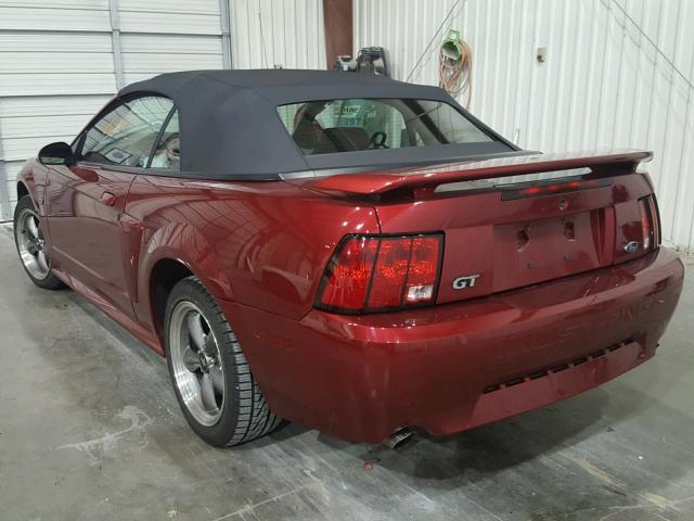 1FAFP45X43F333456 - 2003 FORD MUSTANG GT MAROON photo 3