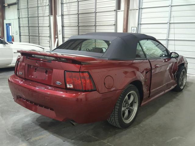1FAFP45X43F333456 - 2003 FORD MUSTANG GT MAROON photo 4