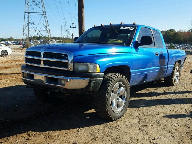 3B7HF13Y9YG159227 - 2000 DODGE RAM 1500 BLUE photo 2