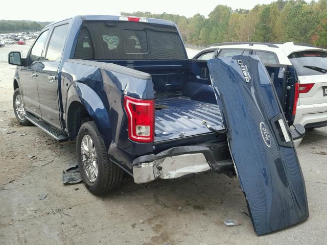 1FTEW1CP9GKD03490 - 2016 FORD F150 BLUE photo 3