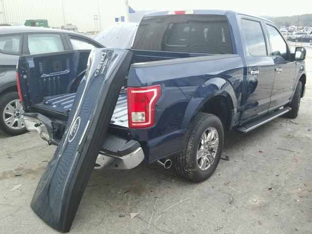 1FTEW1CP9GKD03490 - 2016 FORD F150 BLUE photo 4