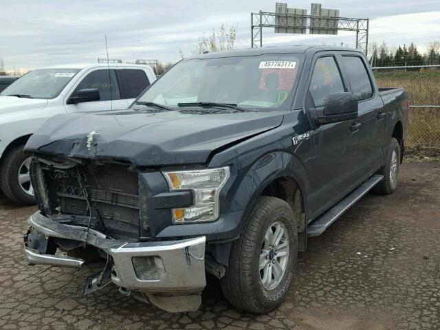 1FTEW1EFXFFC40976 - 2015 FORD F150 SUPER GRAY photo 2