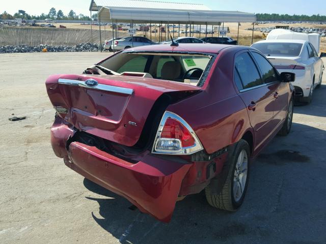 3FAHP08Z79R151356 - 2009 FORD FUSION SEL RED photo 4