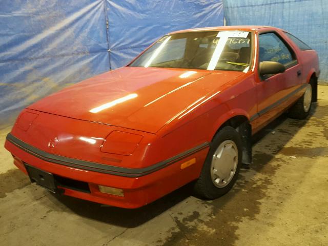 1B3XG24K7MG101603 - 1991 DODGE DAYTONA RED photo 2