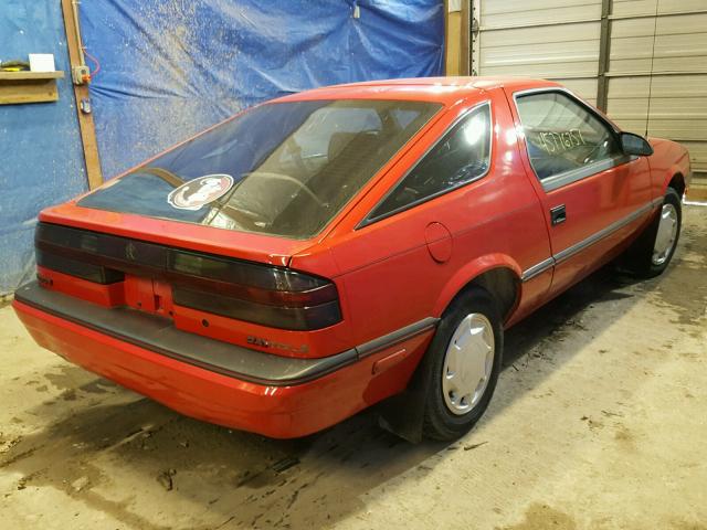 1B3XG24K7MG101603 - 1991 DODGE DAYTONA RED photo 4