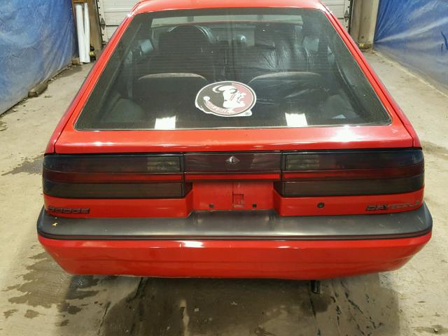 1B3XG24K7MG101603 - 1991 DODGE DAYTONA RED photo 9