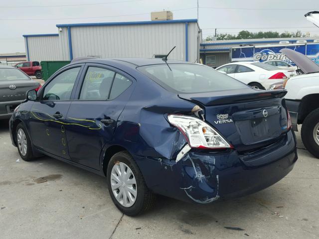 3N1CN7APXEL856423 - 2014 NISSAN VERSA S BLUE photo 3