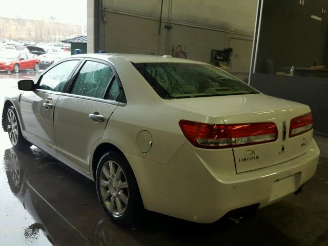 3LNHL2GC9AR638136 - 2010 LINCOLN MKZ WHITE photo 3