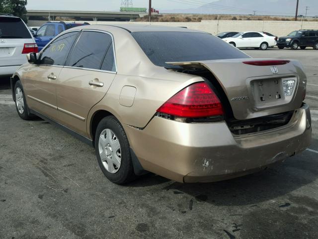 1HGCM56456A021052 - 2006 HONDA ACCORD LX GOLD photo 3