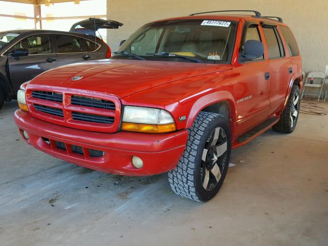 1B4HR28Y3YF155372 - 2000 DODGE DURANGO RED photo 2