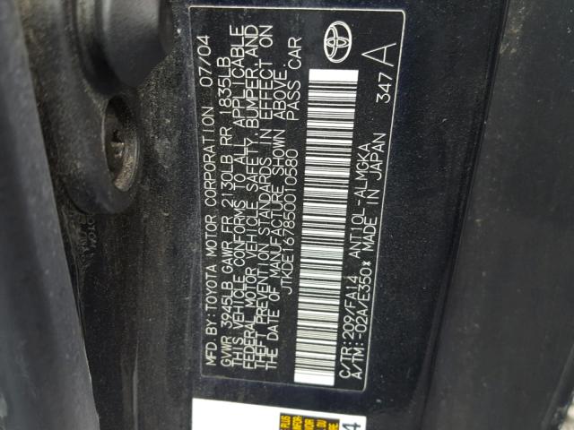 JTKDE167850010580 - 2005 TOYOTA SCION TC 黑色 照片 10