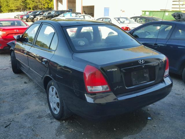 KMHDN45D53U621068 - 2003 HYUNDAI ELANTRA GL BLACK photo 3