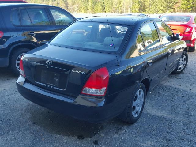 KMHDN45D53U621068 - 2003 HYUNDAI ELANTRA GL BLACK photo 4