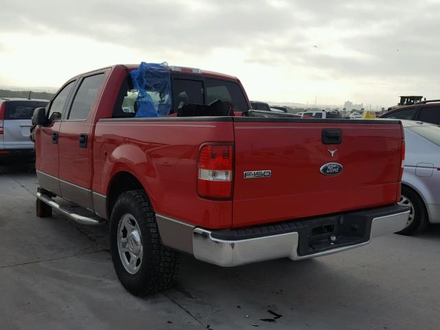 1FTRW12W46KB31829 - 2006 FORD F150 RED photo 3