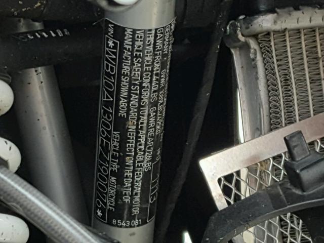 WB10A1306EZ190076 - 2014 BMW R1200 RT SILVER photo 10