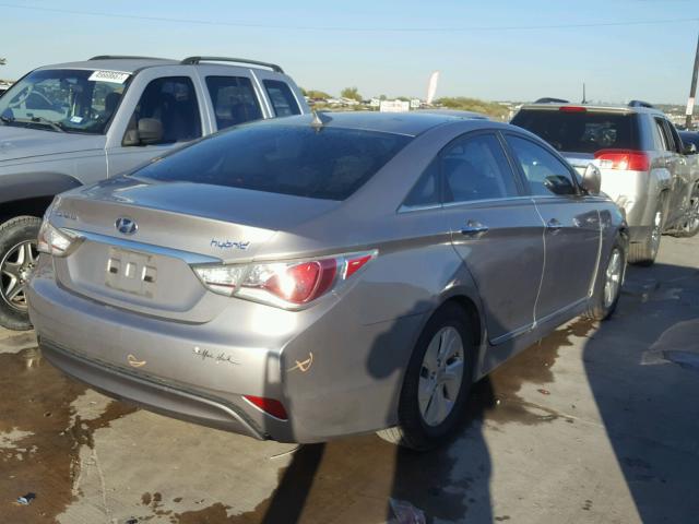 KMHEC4A46DA077795 - 2013 HYUNDAI SONATA HYB SILVER photo 4